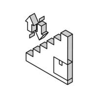 carrying box up and down steps isometric icon vector illustration