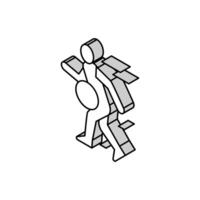 pain when fast walking isometric icon vector illustration