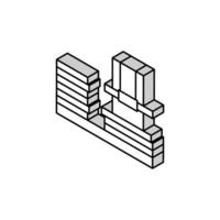 plywood factory equipment isometric icon vector illustration