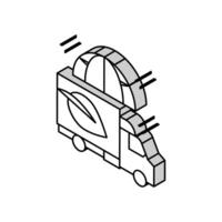 eco delivery truck isometric icon vector illustration