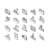 Sowing Agricultural Collection isometric icons set vector