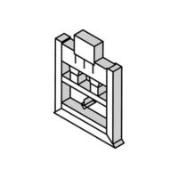 plywood cold press equipment isometric icon vector illustration