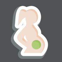 Sticker Pregnant. related to Medical symbol. simple design editable. simple illustration vector