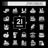 Icon Set Picnic. related to Holiday symbol. glossy style. simple design editable. simple illustration vector