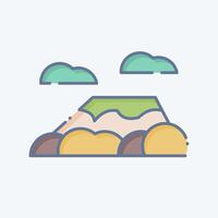 Icon Mount kilimanjaro. related to Kenya symbol. doodle style. simple design editable. simple illustration vector