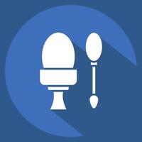 Icon Boiled egg. related to Fast Food symbol. long shadow style. simple design editable. simple illustration vector