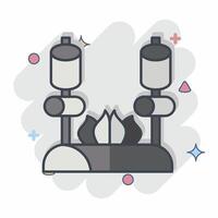 Icon Bonfire. related to Picnic symbol. comic style. simple design editable. simple illustration vector
