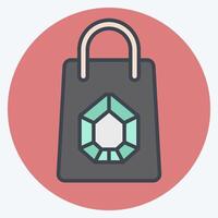 Icon Shopping Bag. related to Jewelry symbol. color mate style. simple design editable. simple illustration vector