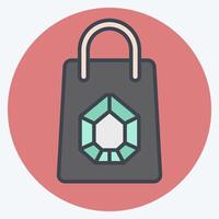 Icon Shopping Bag. related to Jewelry symbol. color mate style. simple design editable. simple illustration vector