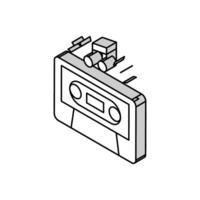 audio guide cassette isometric icon vector illustration