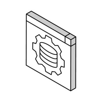 hardware solución digital Procesando isométrica icono vector ilustración