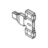 bifurcation pipe of drainage system isometric icon vector illustration