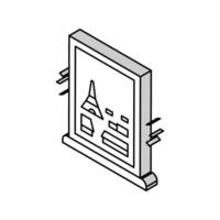 view from window on paris isometric icon vector illustration