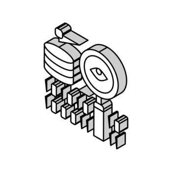 analysis binary digital processing isometric icon vector illustration