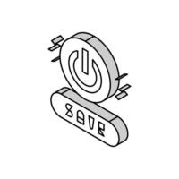 power on off button energy saving isometric icon vector illustration