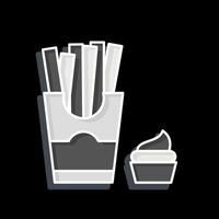 Icon French Fries. related to Fast Food symbol. glossy style. simple design editable. simple illustration vector