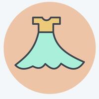 Icon Dress. related to Fashion symbol. color mate style. simple design editable. simple illustration vector