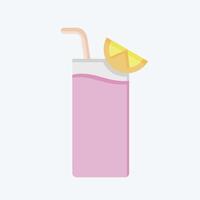 Icon Gin Fizz. related to Cocktails,Drink symbol. flat style. simple design editable. simple illustration vector