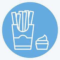 Icon French Fries. related to Fast Food symbol. blue eyes style. simple design editable. simple illustration vector