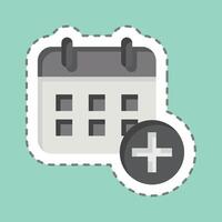 Sticker line cut Annual Checkup. related to Medical symbol. simple design editable. simple illustration vector