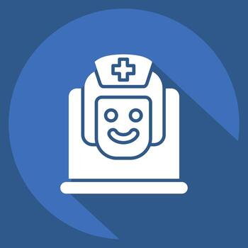 Icon Online Doctor. related to Medical symbol. long shadow style. simple design editable. simple illustration vector