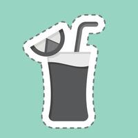 Sticker line cut Tequla Shot. related to Cocktails,Drink symbol. simple design editable. simple illustration vector