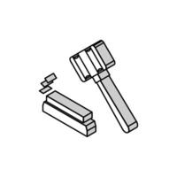 judge hammer isometric icon vector illustration
