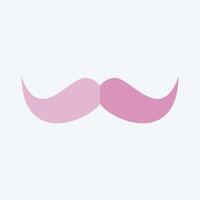 Icon Mustache. related to Fashion symbol. flat style. simple design editable. simple illustration vector