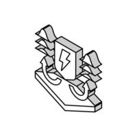 antistatic fabrics properties isometric icon vector illustration