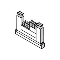 estructura con reforzamiento hormigón isométrica icono vector ilustración