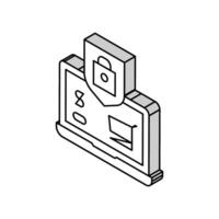 secure shopping isometric icon vector illustration