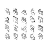 Refugee From Problem Collection isometric icons set vector