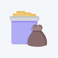 Icon Trash. related to Picnic symbol. flat style. simple design editable. simple illustration vector