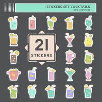 Sticker Set Cocktails. related to Restaurants symbol. simple design editable. simple illustration vector