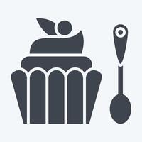 Icon Cupcake. related to Fast Food symbol. glyph style. simple design editable. simple illustration vector