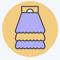 Icon Skirt. related to Fashion symbol. color mate style. simple design editable. simple illustration vector