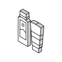 peel and face scrub gel container and peeling soap bottle isometric icon vector illustration