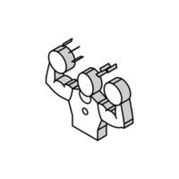 levantamiento de pesas deporte isométrica icono vector ilustración