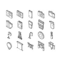 Photography Device Collection isometric icons set vector