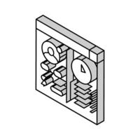 apertura temporal cuenta isométrica icono vector ilustración