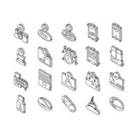 Pharmaceutical Production Factory isometric icons set vector