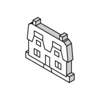 cottage house isometric icon vector illustration