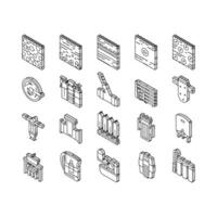 Water Filter Equipment Collection isometric icons set vector