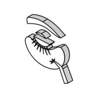 applying eyelashes isometric icon vector illustration