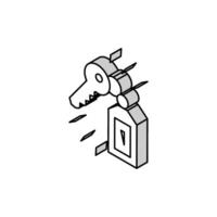 key of apartment motel isometric icon vector illustration