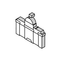 government building isometric icon vector illustration