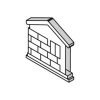 wall insulation outside mineral wool isometric icon vector illustration