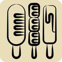 Icon Sausage. related to Fast Food symbol. hand drawn style. simple design editable. simple illustration vector