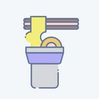 Icon Noodle. related to Picnic symbol. doodle style. simple design editable. simple illustration vector