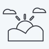 Icon Sunset. related to Kenya symbol. line style. simple design editable. simple illustration vector